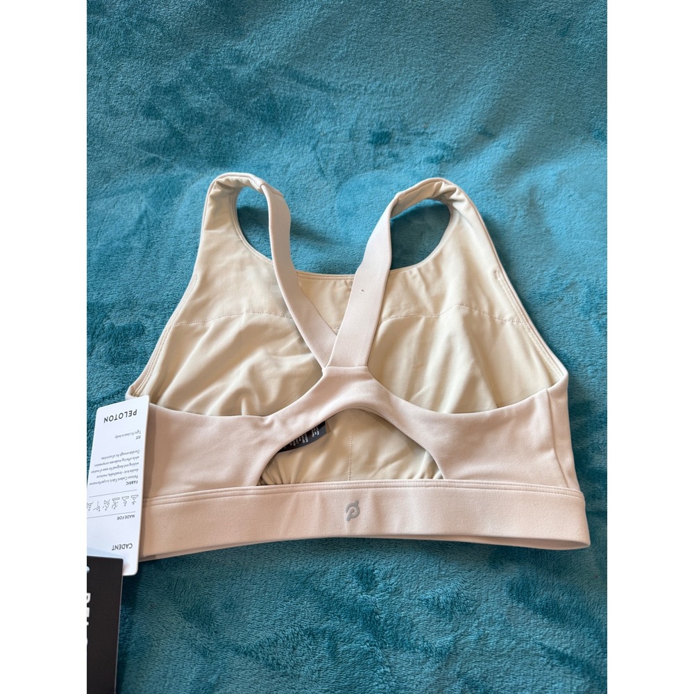 Peloton Cadent V Strap Bra 227 High Neck Sports Bra Bone White WR00928-115-S - Picture 3 of 3
